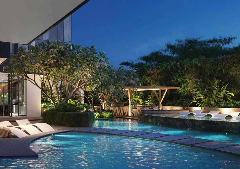 Night, Swimming pool