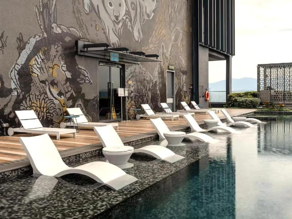 Natural landscape, Seating area, Pool view, Swimming pool, sunbed