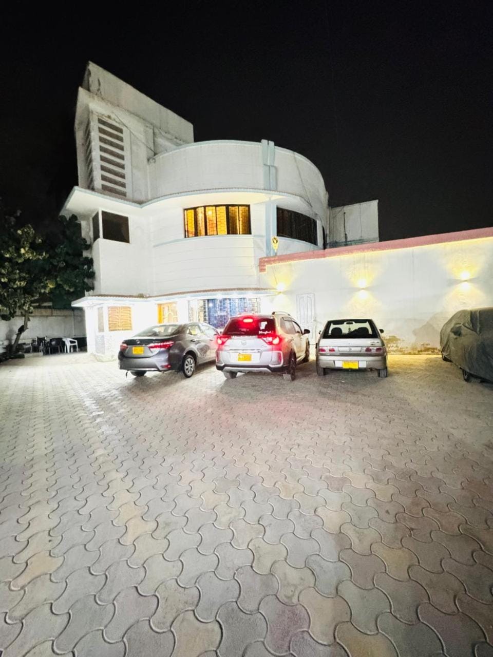 Property building, Night, Parking