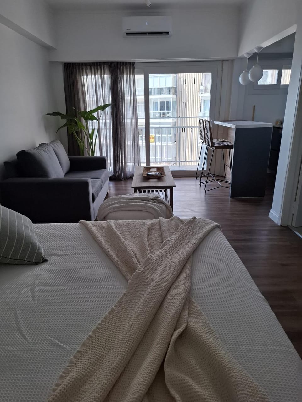 Bed, Living room, Photo of the whole room, Bedroom, air conditioner