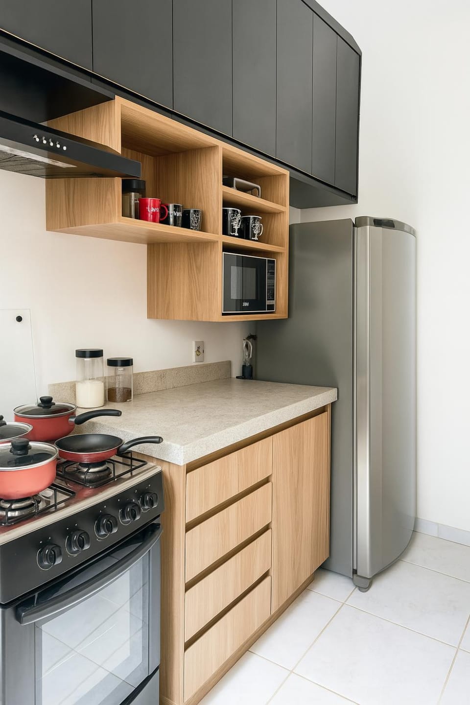 Kitchen or kitchenette, oven, stove