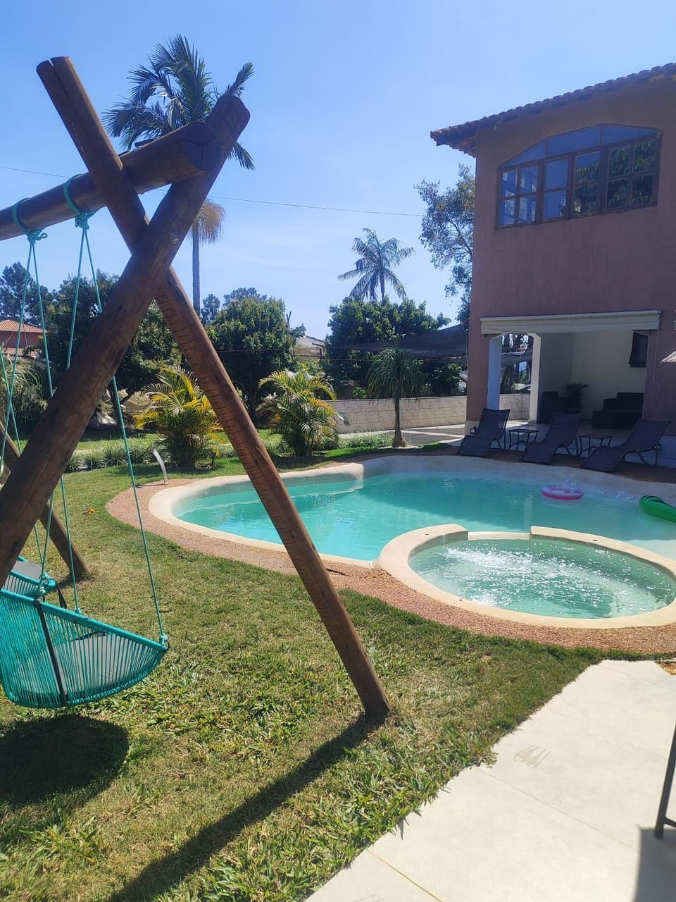 Property building, Day, Garden, Garden view, Pool view, Swimming pool, sunbed