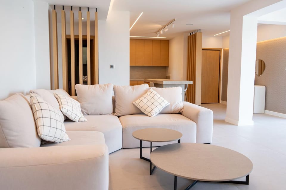 Living room, kitchen