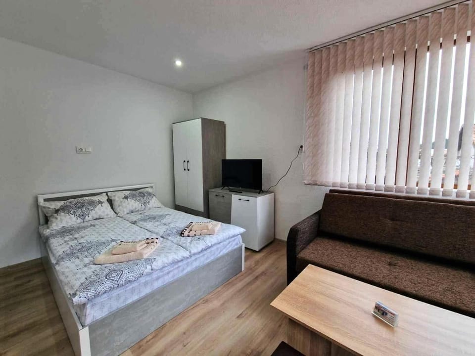 Communal lounge/ TV room, Bed, TV and multimedia, Photo of the whole room, Seating area, Bedroom, wardrobe