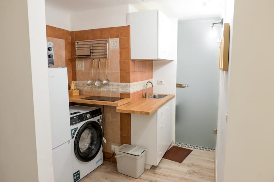 Kitchen or kitchenette, microwave, washing machine, dryer, kitchen