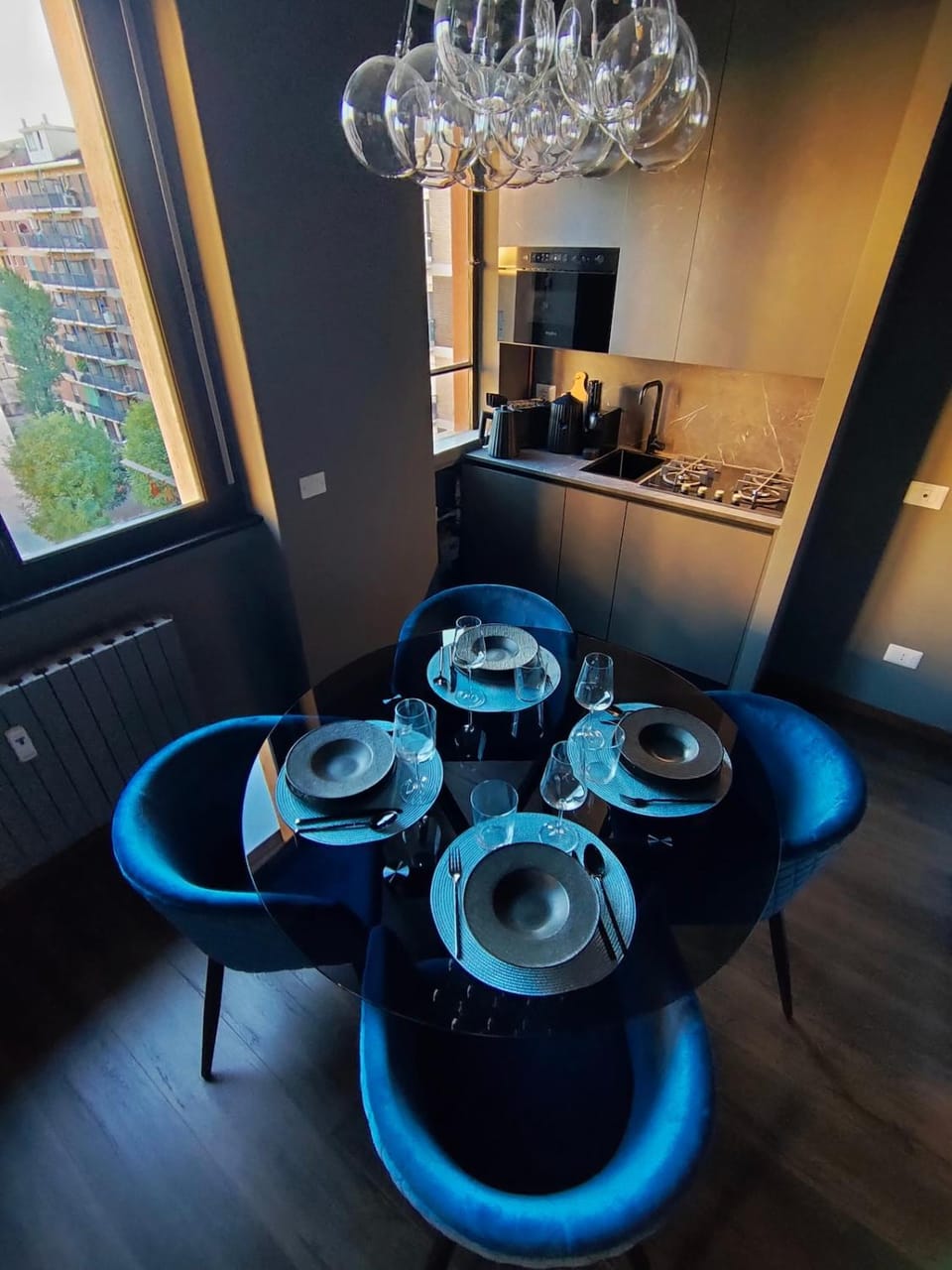Kitchen or kitchenette, Living room, Dining area