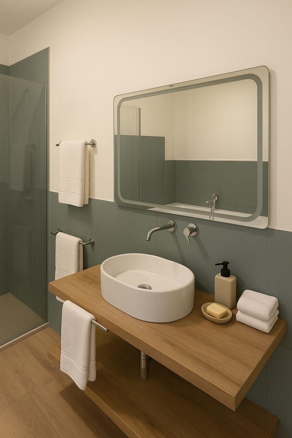 Bathroom, towels