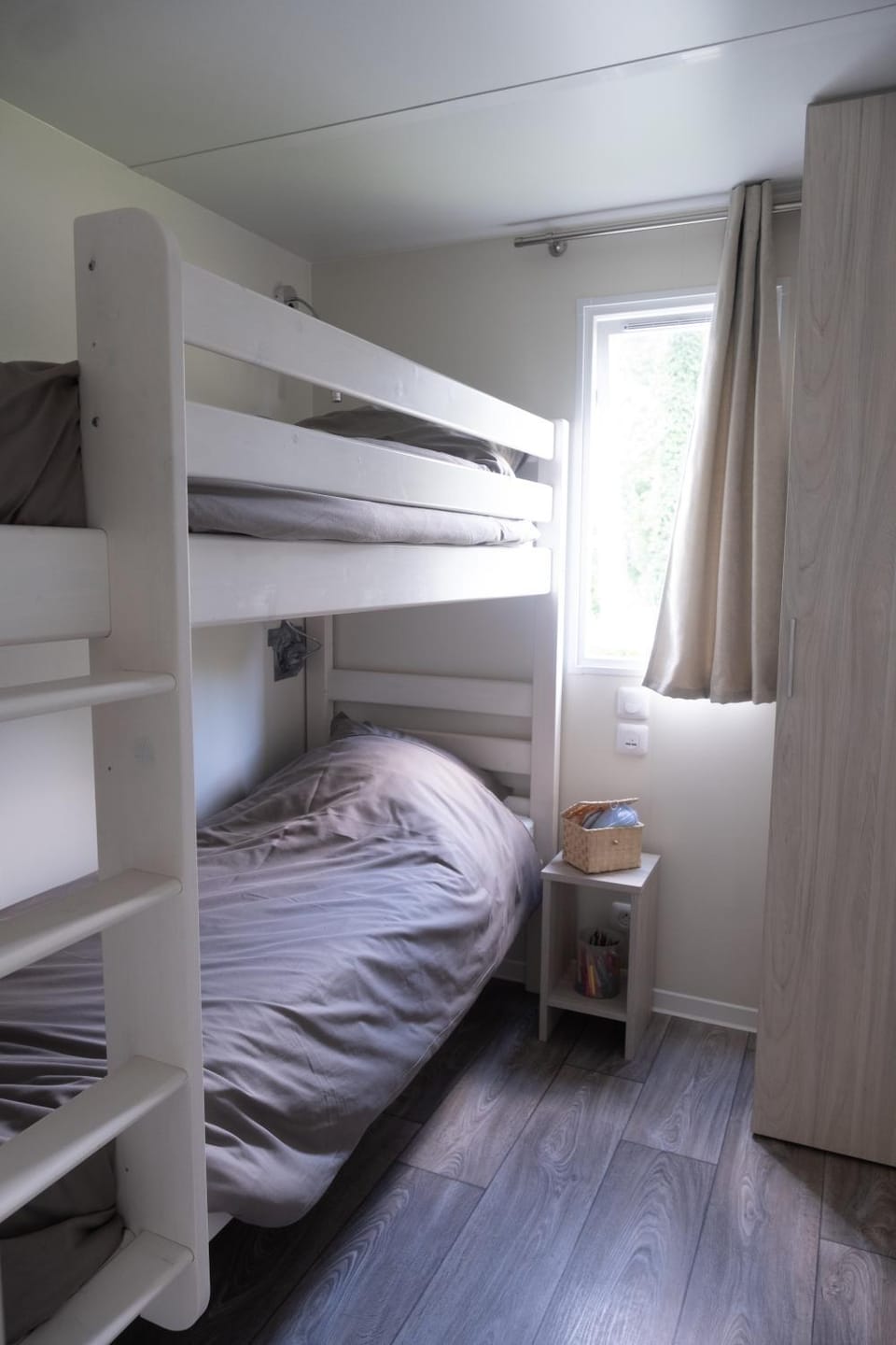 Bed, Photo of the whole room, Bedroom, bunk bed, wardrobe