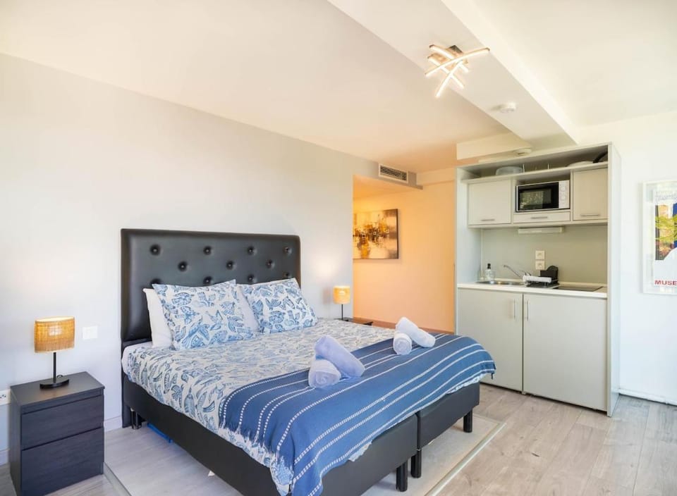 Bed, Kitchen or kitchenette, Photo of the whole room, Bedroom, oven, stove
