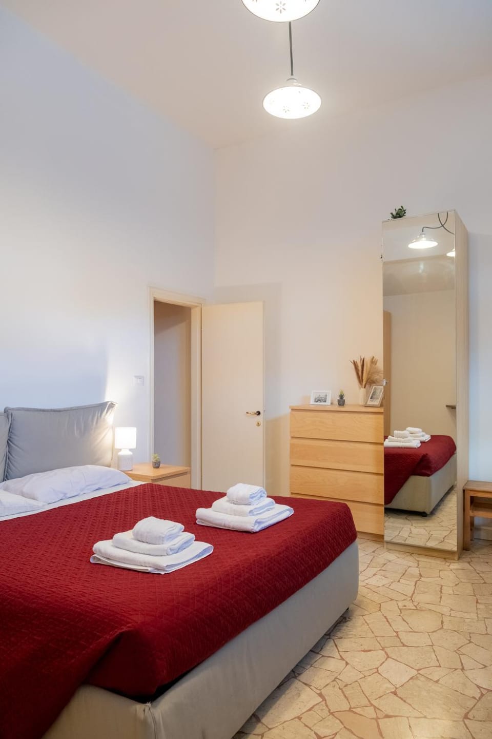 Bed, Photo of the whole room, Bedroom, towels, wardrobe