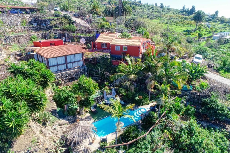 Property building, Natural landscape, Bird's eye view, Garden, Garden, Garden view, Swimming pool