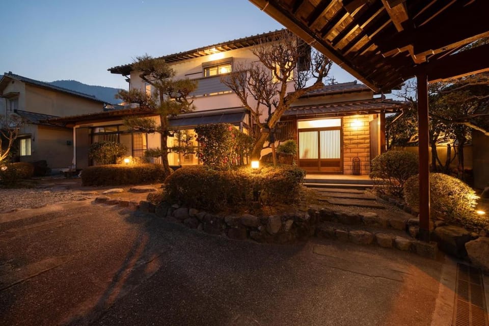 Property building, Night, Garden