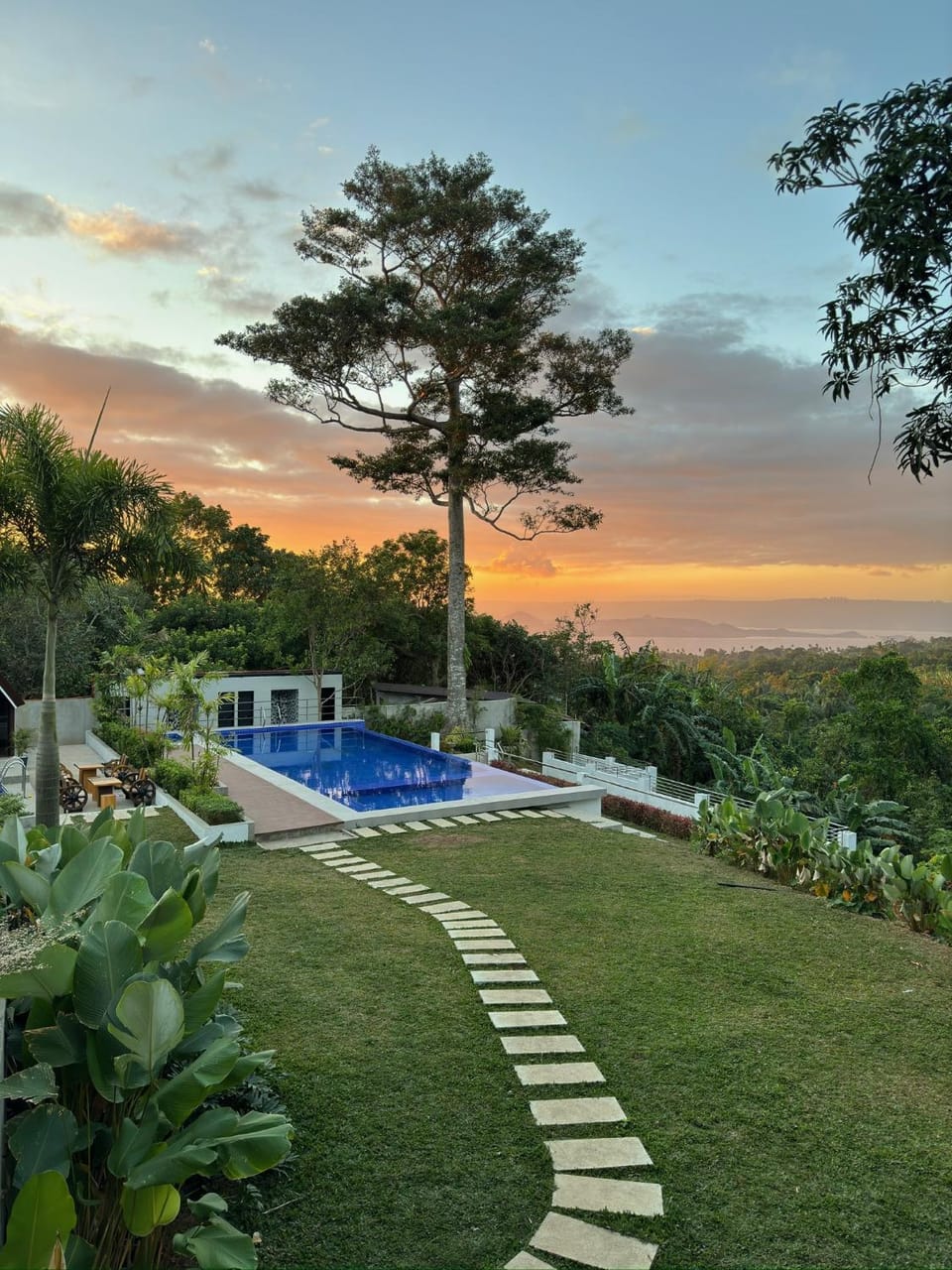 Swimming pool, Sunset