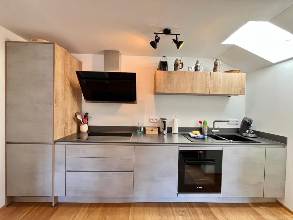Kitchen or kitchenette, dishwasher, oven, stove