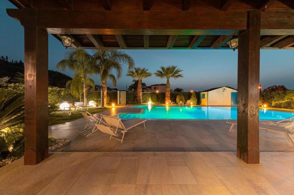 Patio, Night, Pool view, Swimming pool, Swimming pool
