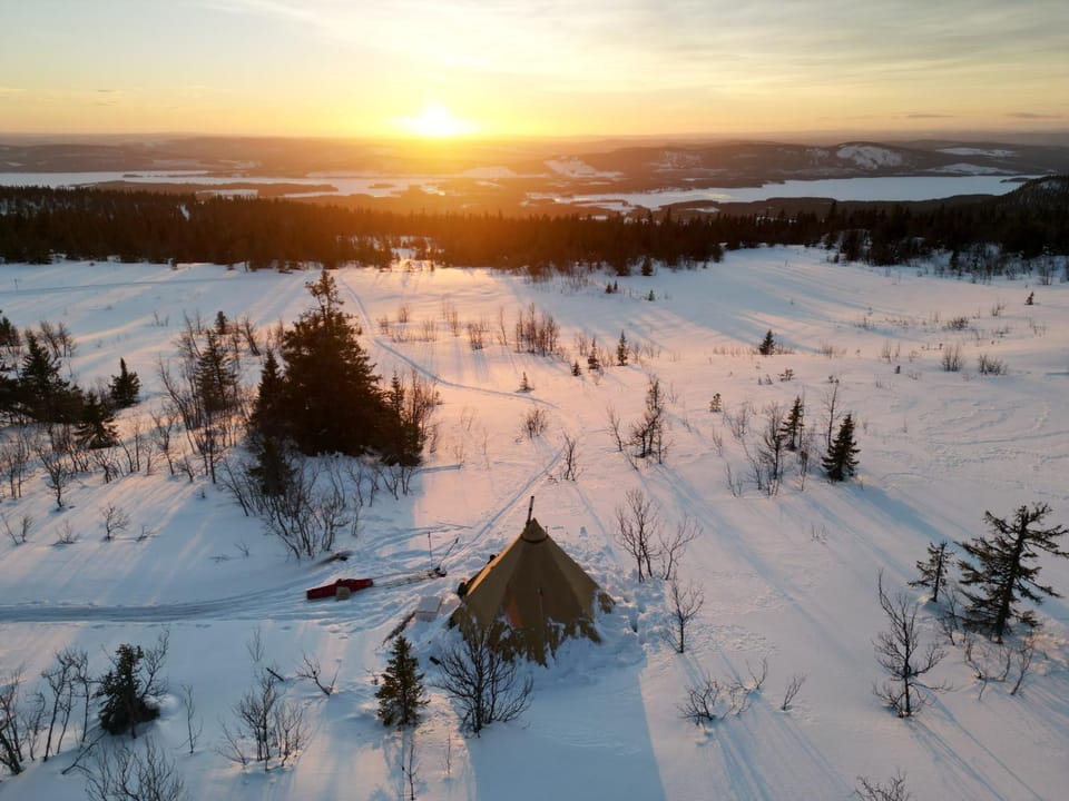 Bird's eye view, Sunset