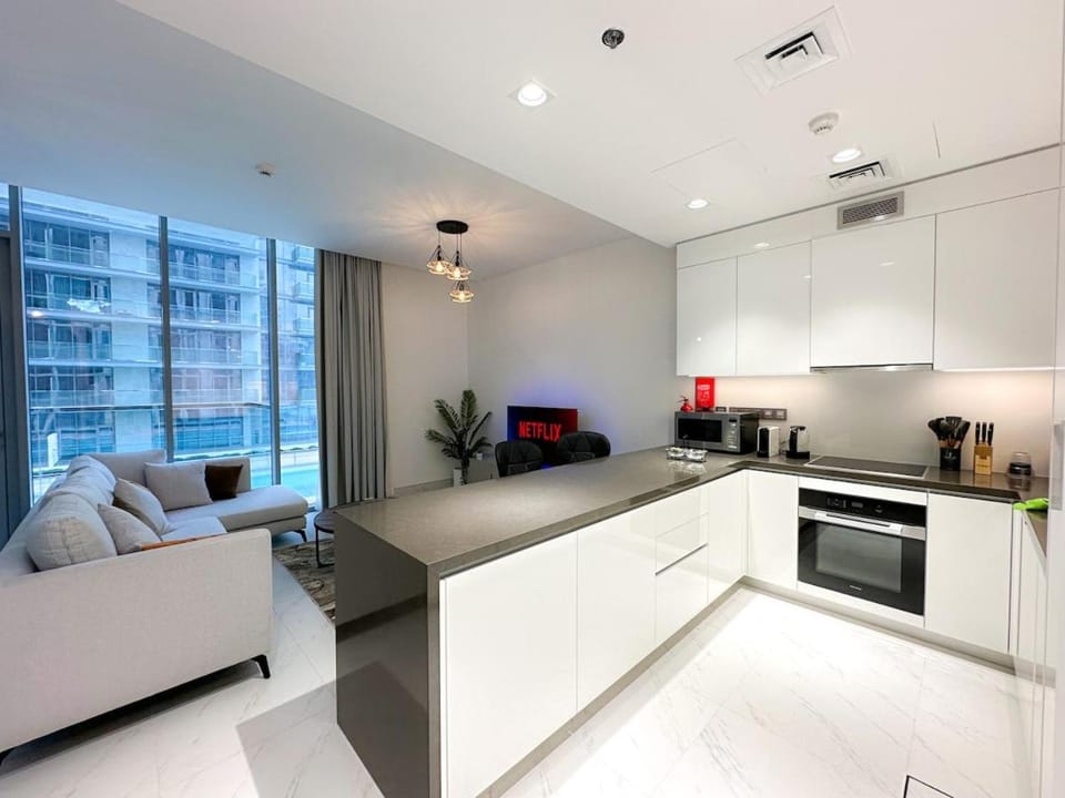 Kitchen or kitchenette, oven, stove, toaster