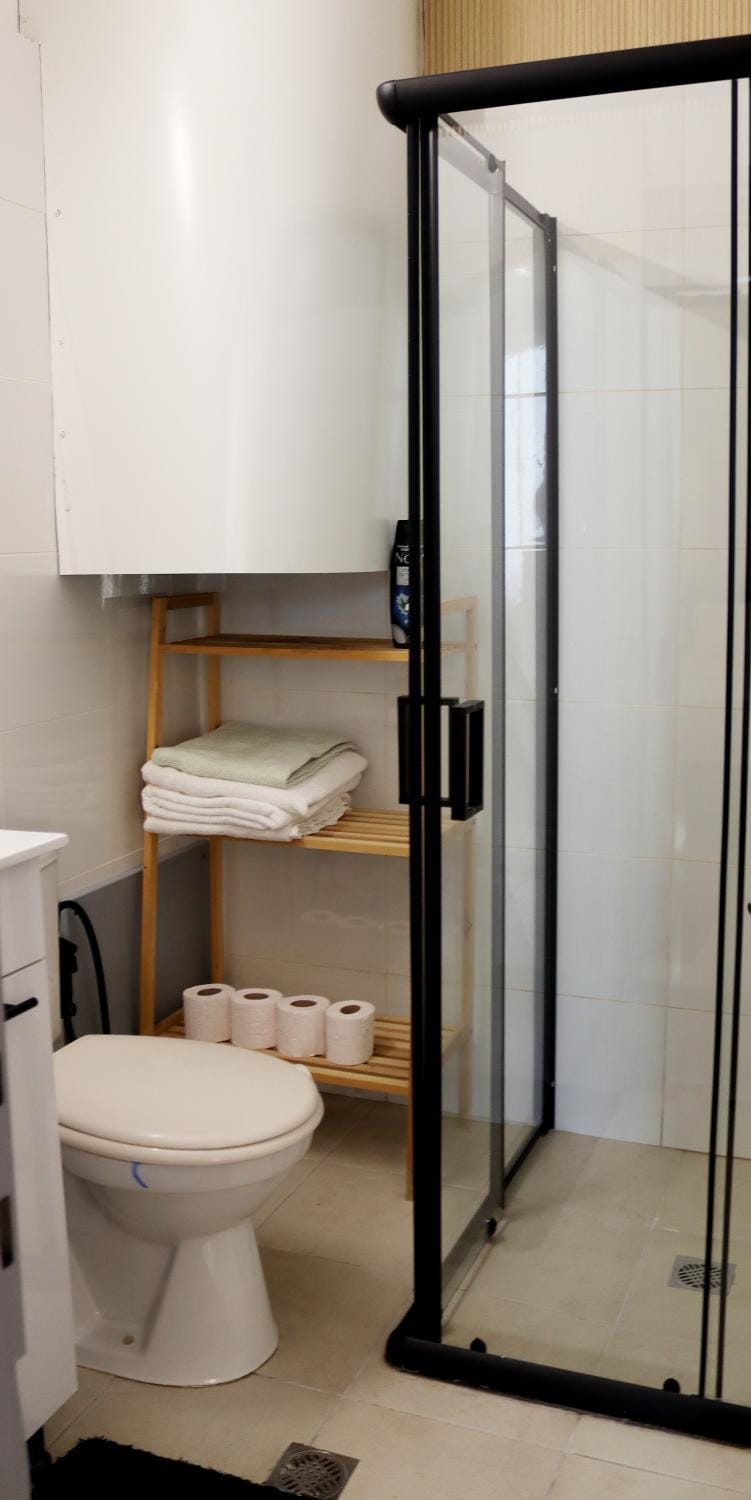 Shower, Toilet, Bathroom, towels