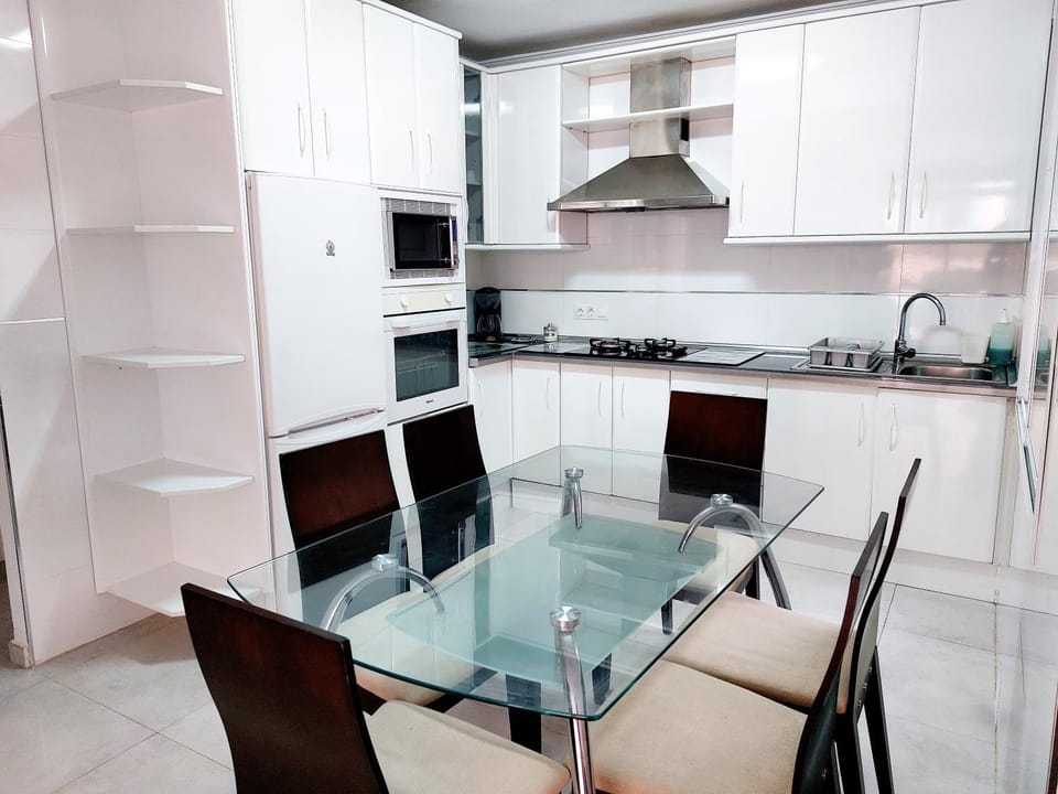 Kitchen or kitchenette, Living room, Dining area, stove, air conditioner