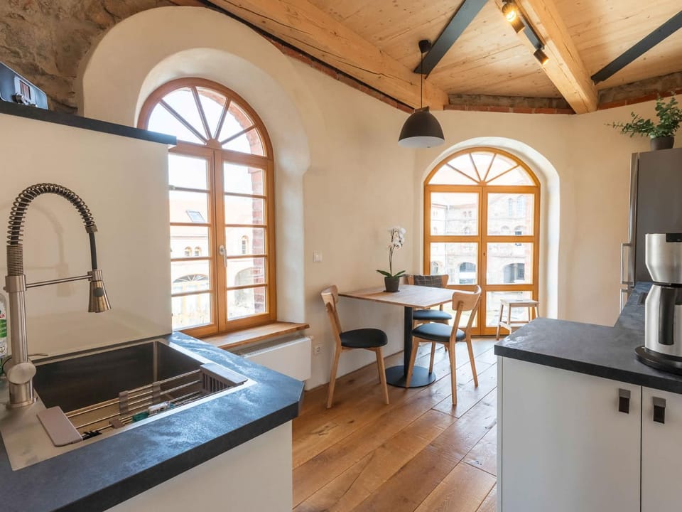 Kitchen or kitchenette, Dining area, oven, stove