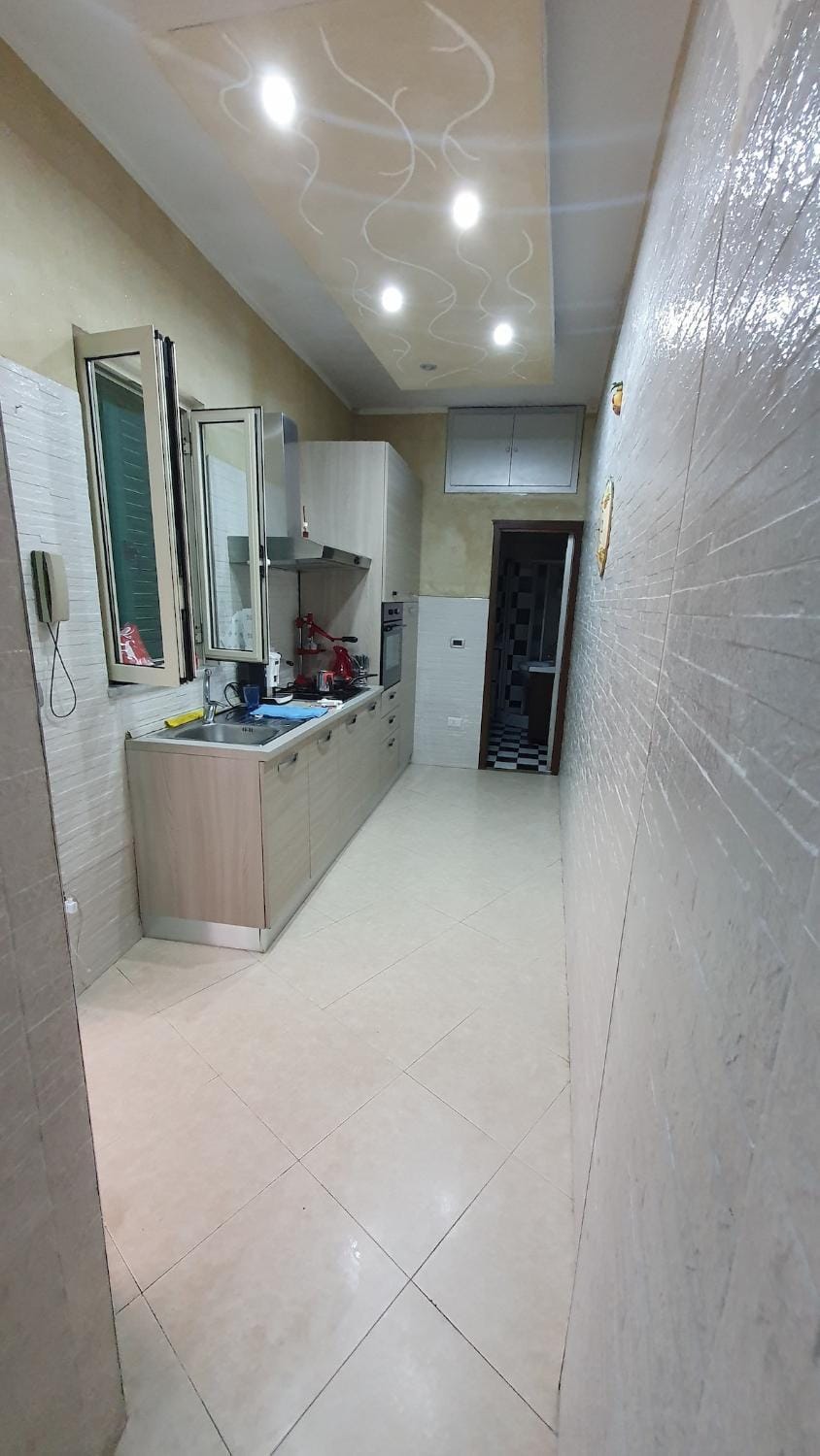 Kitchen or kitchenette, oven