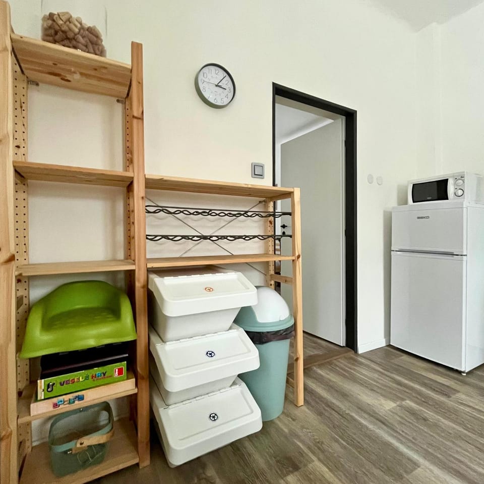 Kitchen or kitchenette, microwave