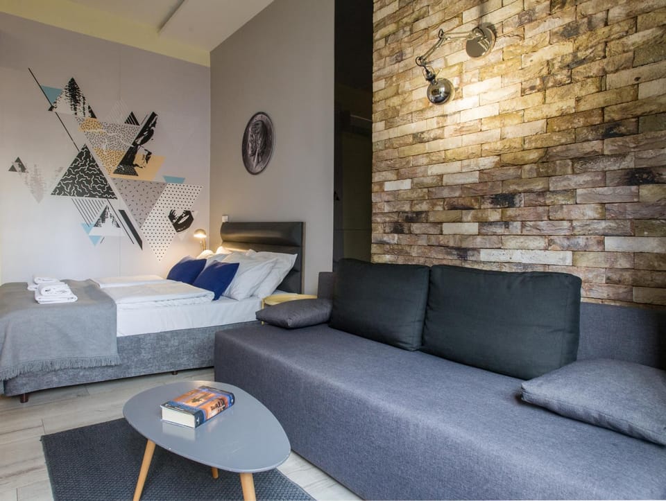 Kitchen or kitchenette, Living room, Seating area, Bedroom