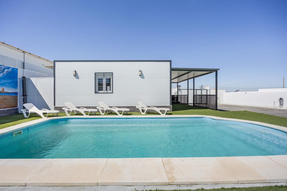 Property building, Living room, Swimming pool
