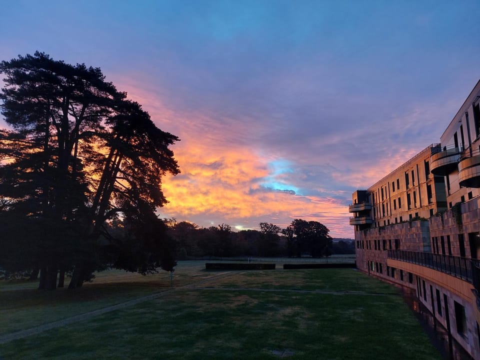 Property building, Natural landscape, Sunrise
