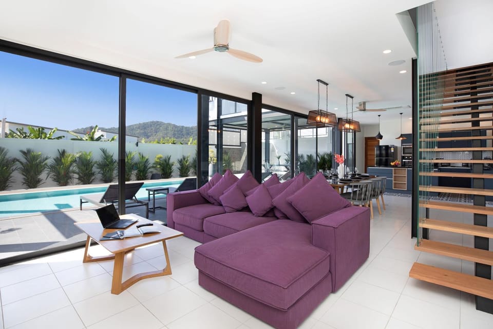 Living room, Seating area, Pool view, Swimming pool