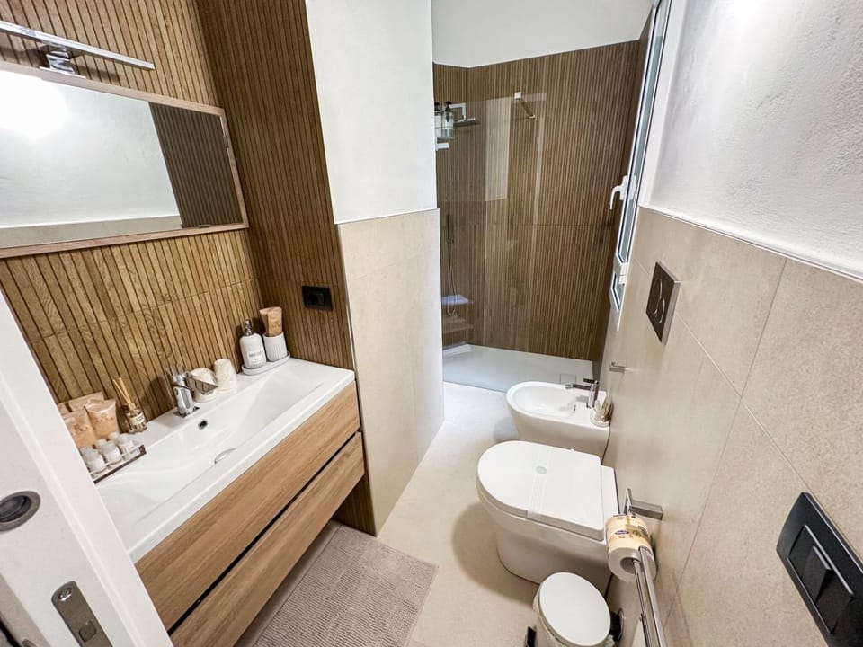Shower, Toilet, Bathroom, bidet, hair dryier, towels