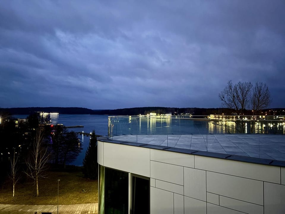 Property building, Night, Lake view