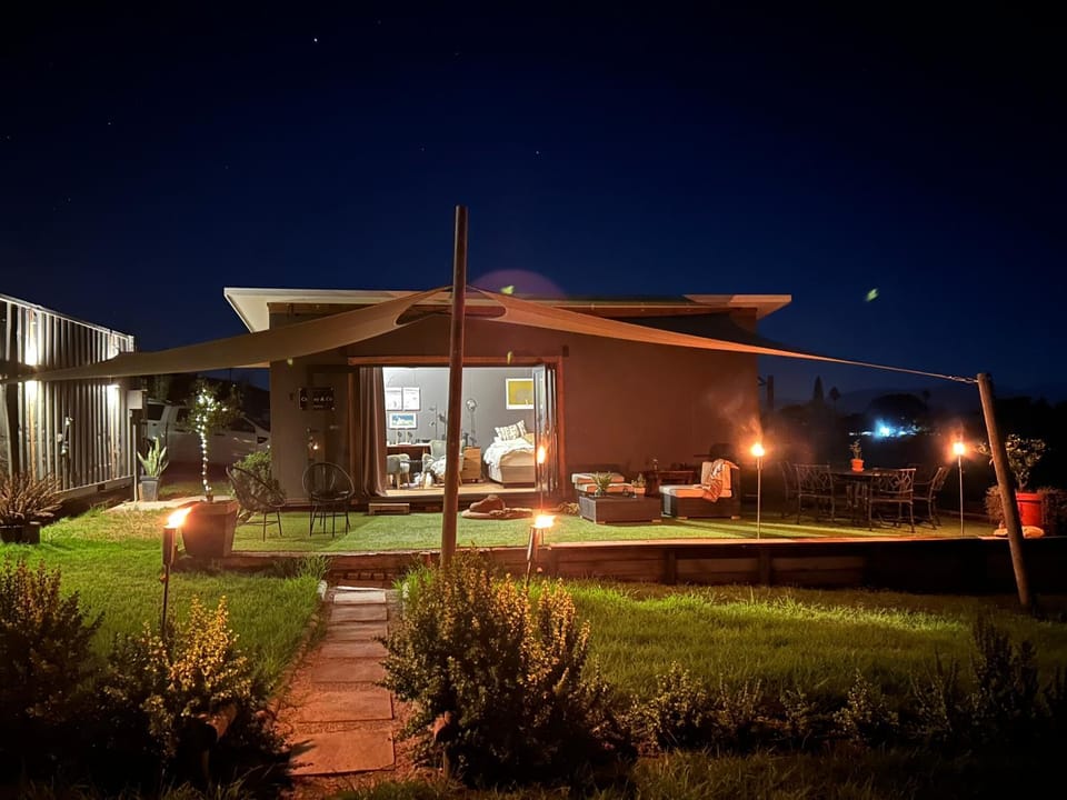 Property building, Night, Garden view