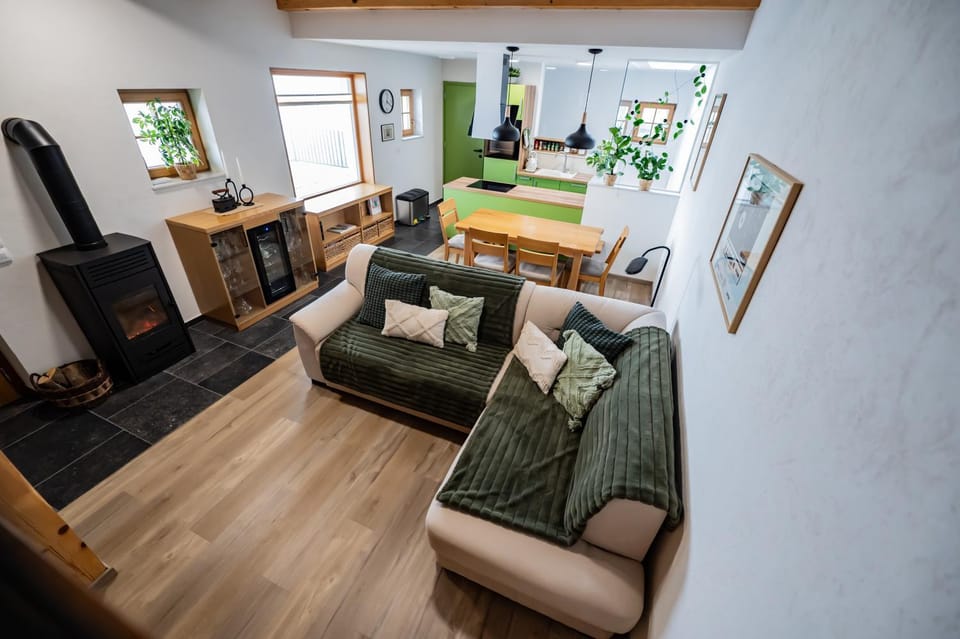 Kitchen or kitchenette, Living room, Dining area