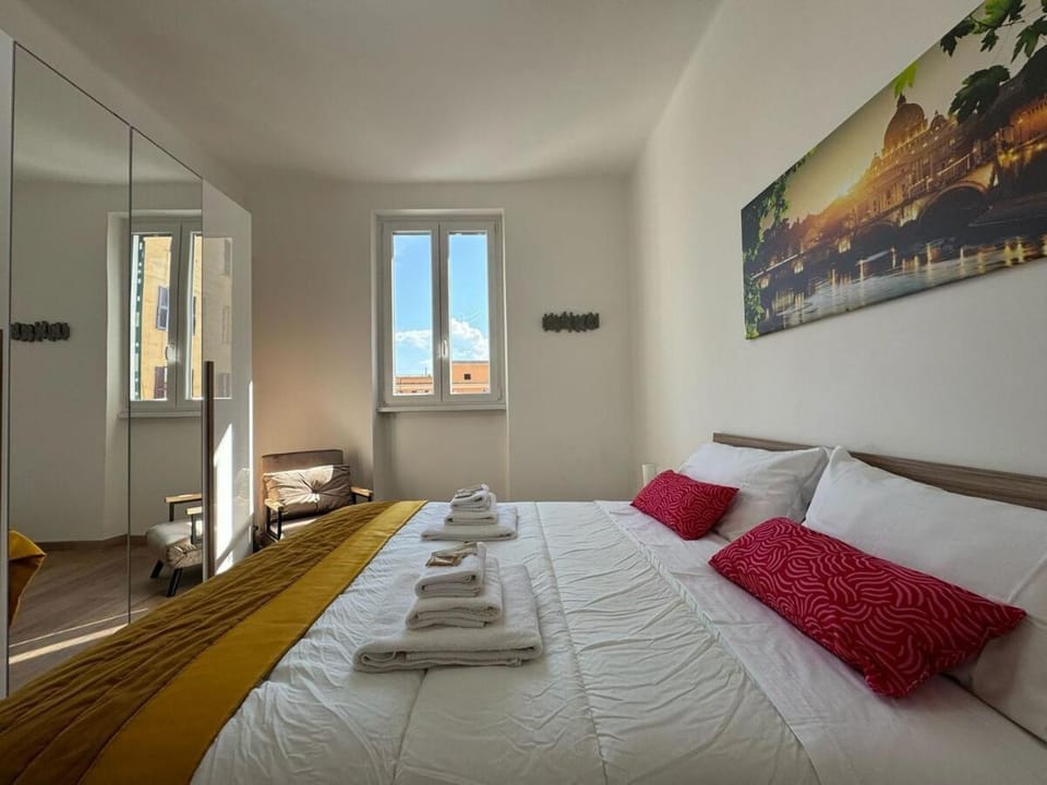 Bed, Photo of the whole room, Bedroom, towels, wardrobe