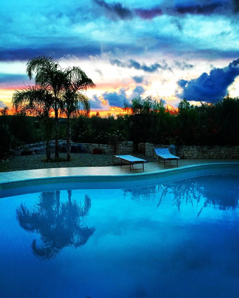 Swimming pool, Swimming pool, Sunset