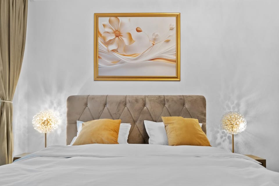 Stylish Gold Accents Apartment in Bucharest