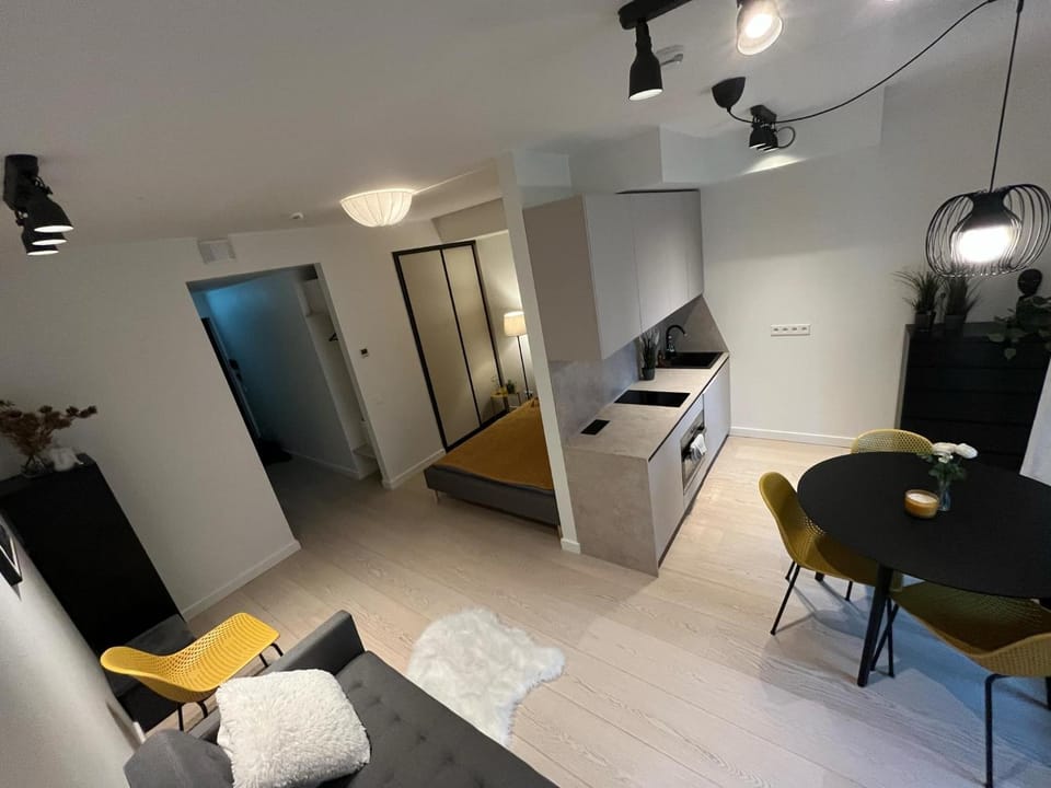 Bed, Kitchen or kitchenette, Living room, Seating area, Dining area, Bedroom, oven, wardrobe