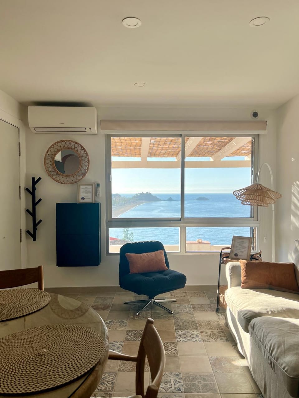 Living room, Seating area, Sea view