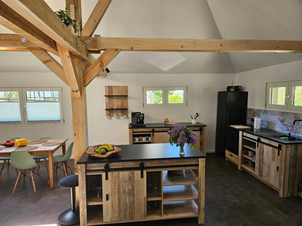 Kitchen or kitchenette, Dining area, stove