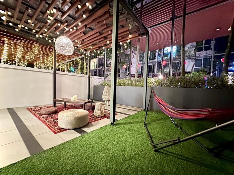 Night, Garden, Seating area