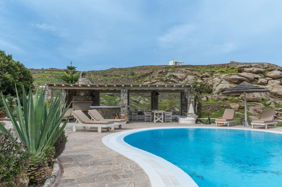 Property building, Living room, Swimming pool