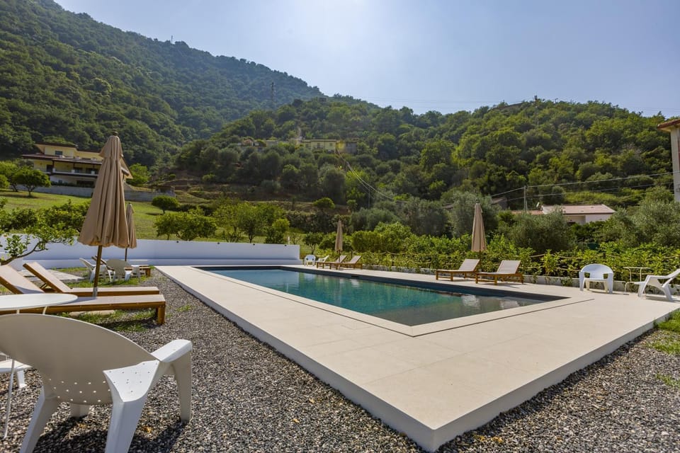 Property building, Living room, Swimming pool