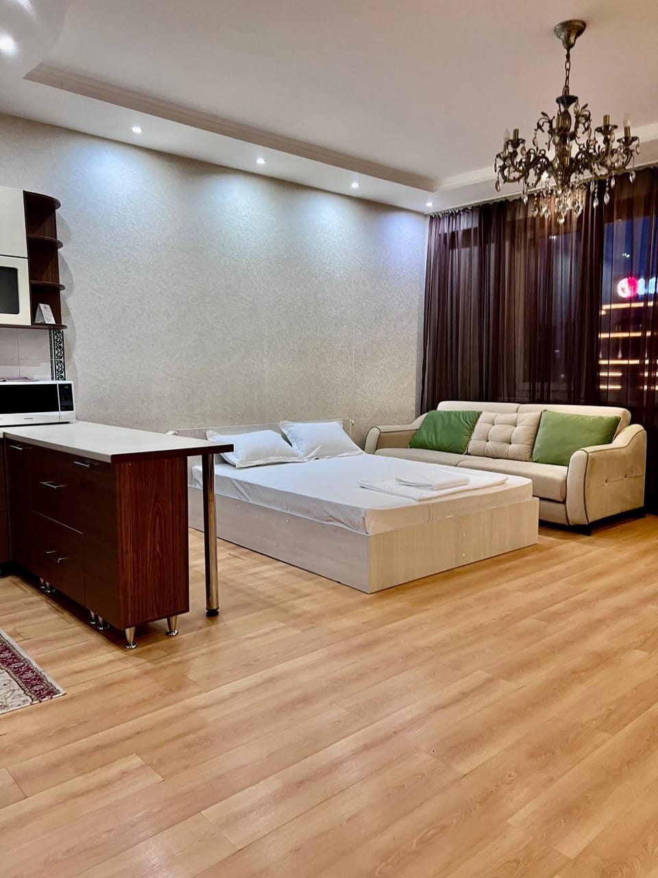 Bed, Living room, Photo of the whole room