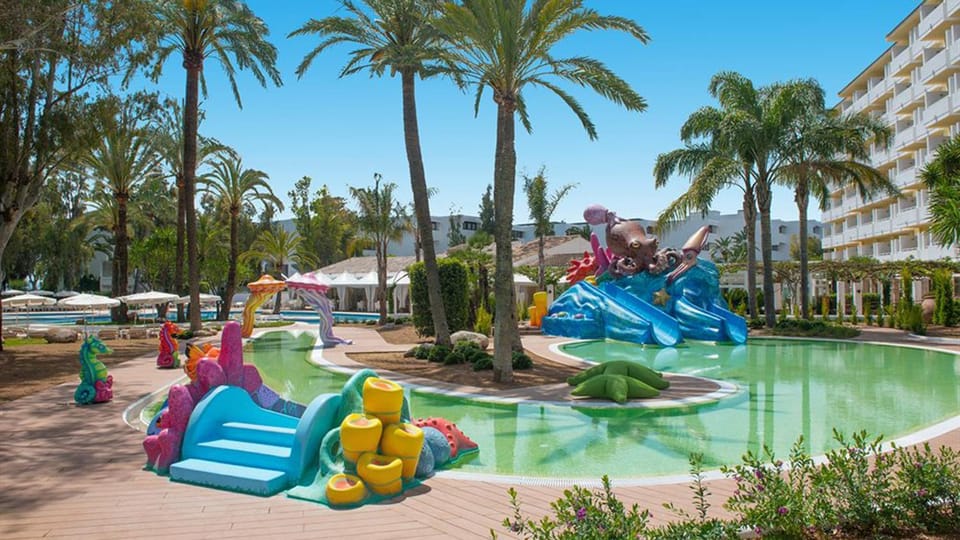 Children play ground, Aqua park, Pool view, sunbed