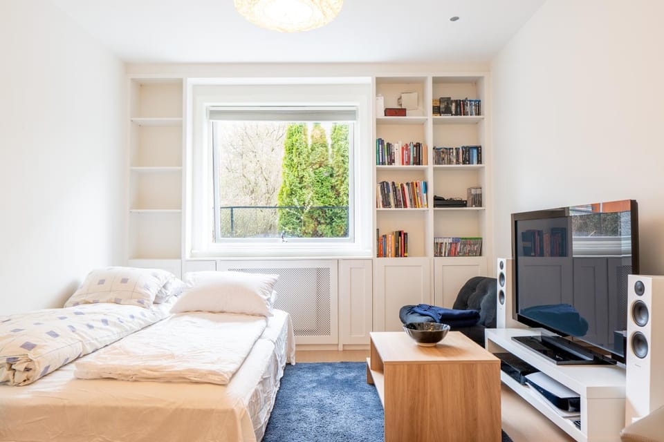 Bed, TV and multimedia, Living room, Bedroom