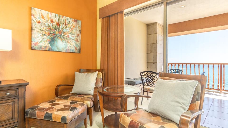 Living room, Seating area, Sea view