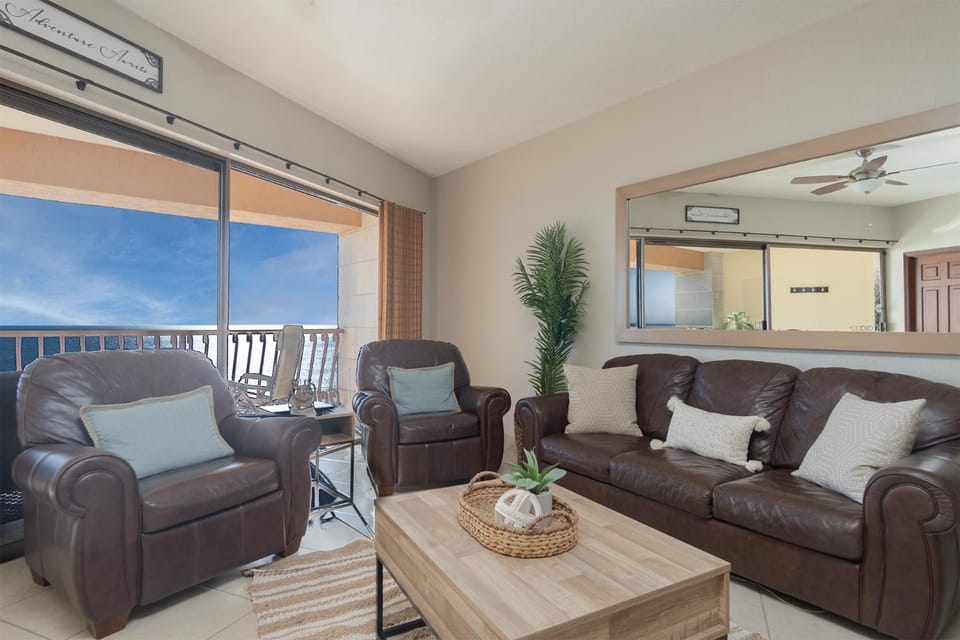 Living room, Seating area, Sea view