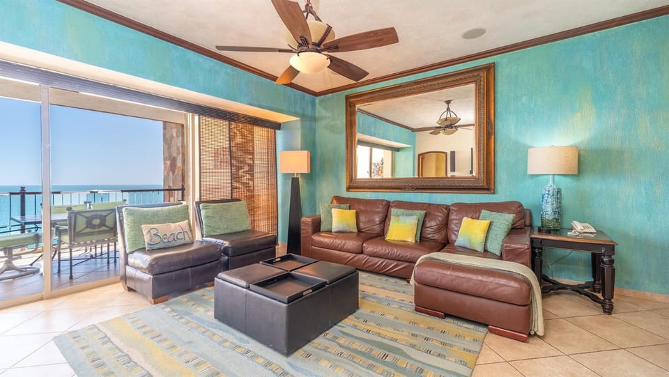 Living room, Seating area, Sea view