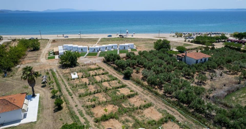 Empty Rv Parking Campground Beachfront Campground/ 
RV Resort in Halkidiki